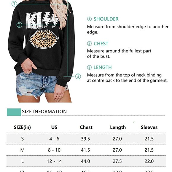 Women's Long Sleeve Leopard Lip Graphic Sweatshirt - Picture 6 of 6